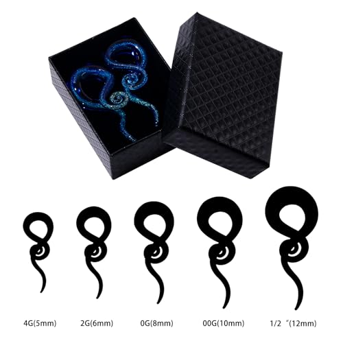 Stuppendux Glass Spiral Ear Tapers and Plugs - 2PC Body Piercing Jewelry