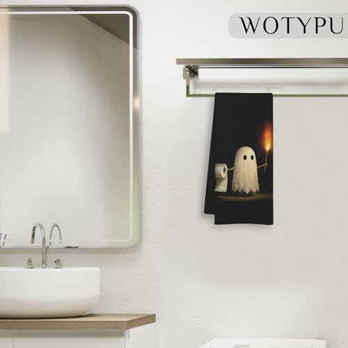 Ghost Halloween Hand Towel - 16x24 Inch Spooky Bathroom Decor