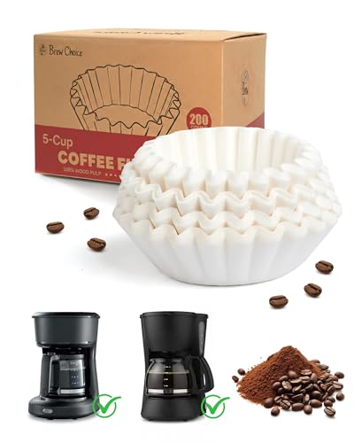 Brew Choice Basket Coffee Filters, 4-5 Cup Size, 200 Count - Universal Fit