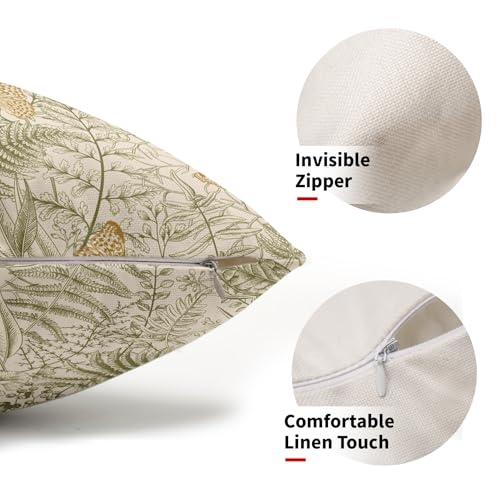 Aportt 12x20 Inch Botanical Leaf Lumbar Pillow Covers - Set of 2
