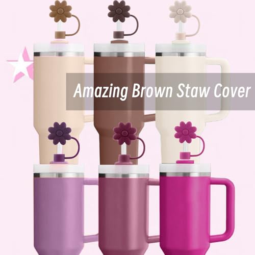 Silicone Straw Covers for Stanley 30/40 Oz - 6 Colorful Toppers