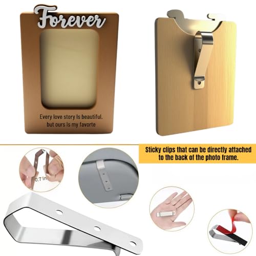 Car Visor Clip Photo Frame - 4.8 Inch Wooden Picture Holder