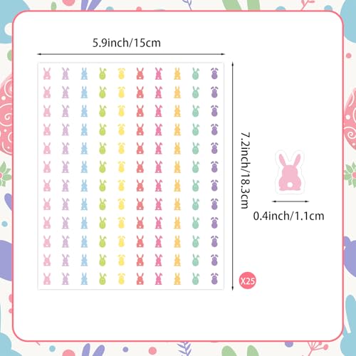 3000PCS Mini Easter Bunny Stickers for Crafts & Decor