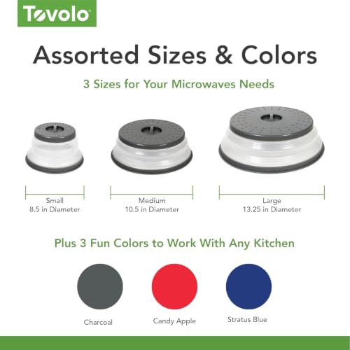 Tovolo Silicone Microwave Splatter Covers - 3-Pack, Collapsible & BPA-Free