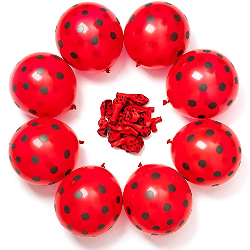 Biodegradable Black Polka Dot Latex Balloons - 11-Inch, 12-Pack