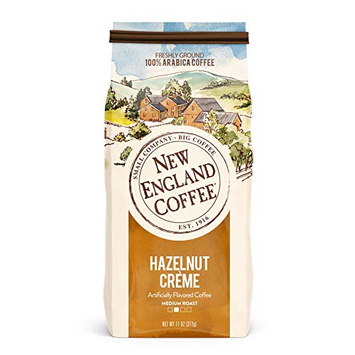 New England Coffee Ground Coffee Pack – Butter Pecan, Blueberry Cobbler & Hazelnut Crème, 11oz (Set of 3) – Small Batch, Kosher & Arabica