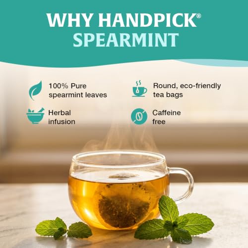 Spearmint Tea Bags - 40 Count | Refreshing Non-GMO Herbal Tea