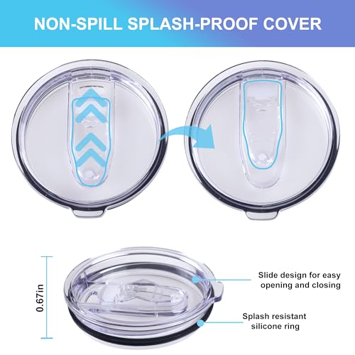 2 Replacement Lids for 20oz Stainless Steel Tumbler Lids-Replaces Only Covers With a Top Diameter of 3.4 inches£¨Bottom Diameter of 3.23 inches£©