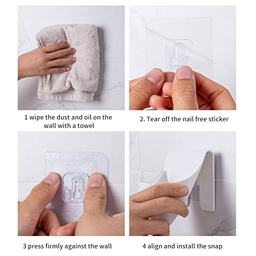 2-Pack Soap Dishes with Drain for Bathroom & Kitchen, Wall Mount & Adhesive