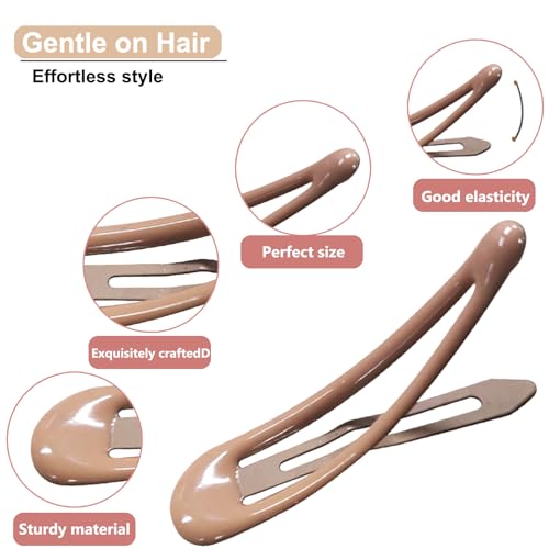 Metal Hair Barrettes 20PCS Snap Hair Clips for Thin and Thick Hair 1.97 Inch