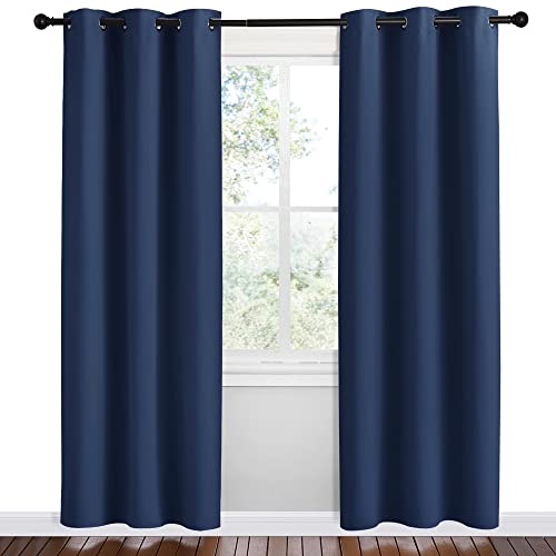 NICETOWN Navy Blackout Curtains 42"W x 78"L - 2 Panels