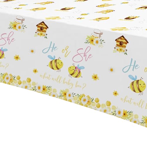Bumble Bee Gender Reveal Tablecloths - 3 Pack, 86x55in