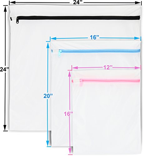 Simple Houseware Laundry Mesh Wash Bags 1X-XL, 2L, 2M - 5 Pack