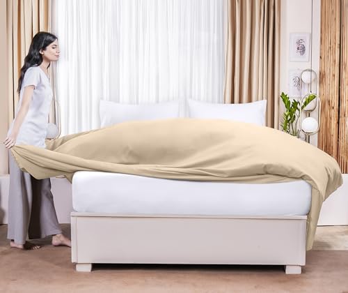Queen Size Beige Flat Sheet Set - Pack of 6 Ultra Soft Microfiber