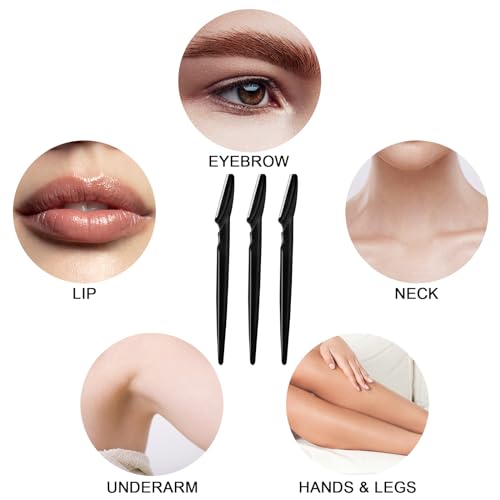 HFATMOS 12 Pcs Eyebrow Razors & Dermaplaning Tools for Face and Body