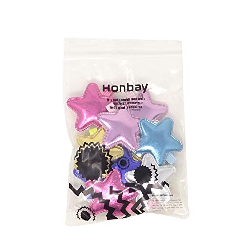 Honbay 12-Piece Shiny PU Leather Star Hair Clips & Hairpins