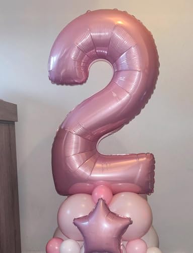 40-Inch Pink Foil Number 2 Balloon for Birthday & Party Decor