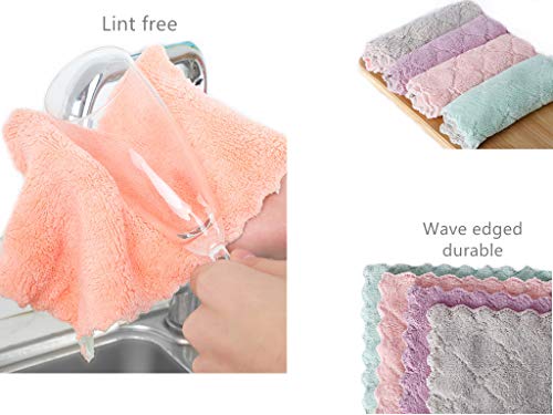 15 Pack Double-Sided Microfiber Cleaning Cloths - Lint Free Kitchen Towels