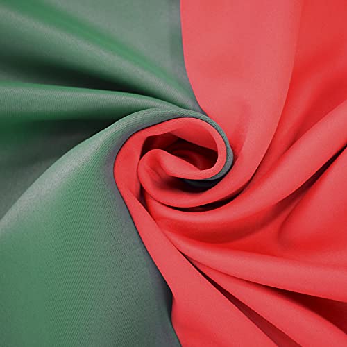 Christmas Decorative Curtains Set of 2 - 50W x 96L Semi-Blackout Red & Green