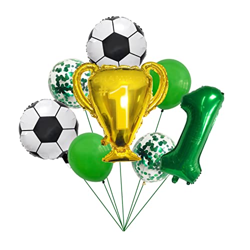 1st Birthday Soccer Balloon Set - Green Football Decorations