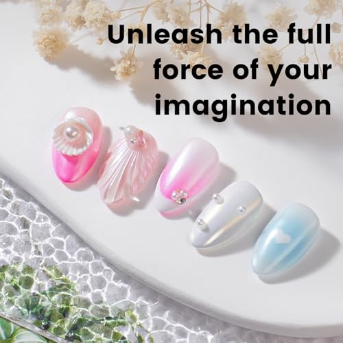 Rosiour HEMA-Free Pink Gel Nail Polish Kit with Chrome Powder