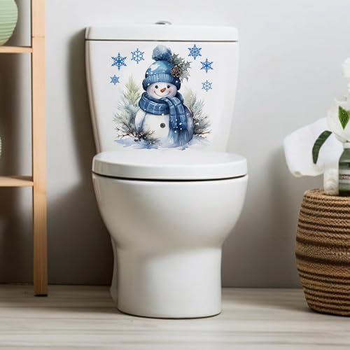 HeartYue 3 Sheets Christmas Toilet Lid Decals Festive Holiday Bathroom Decor