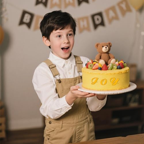 Gold Acrylic A-Z Cake Decorations Set - 64-Piece Letters & Numbers
