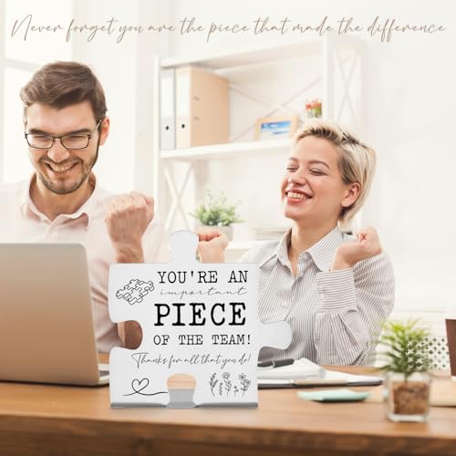 Puzzle Piece Desk Sign Appreciation Gift for Coworker Employee
