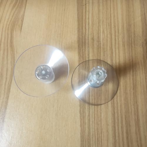 40mm Screw Suction Cups for Glass - Clear PVC Sucker Pads with M5 Nut (8 Pack)
