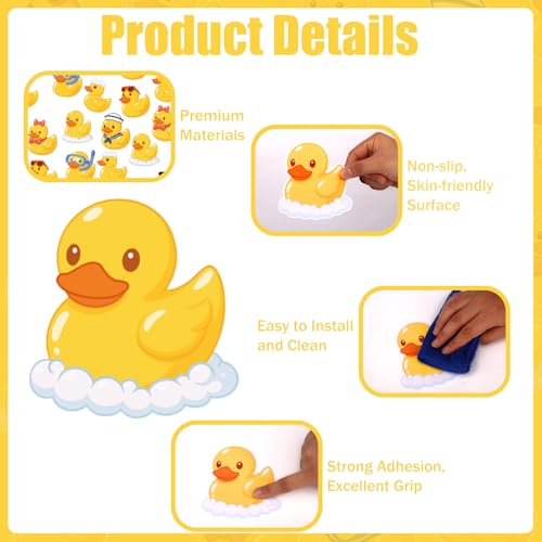 24pcs Duck Non-Slip Bathtub Stickers - Waterproof Shower Floor Decals