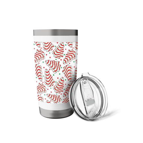 Christmas Tree Cake Tumbler 20oz Stainless Steel Insulated Drinkware - White