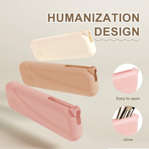Silicone Makeup Brush Holder - Compact Travel Case for 20+ Brushes