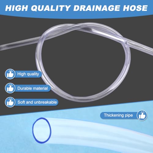 3Ft Universal Air Conditioner Drain Hose Kit with Connectors & Clamps - Clear, Yellow, Grey