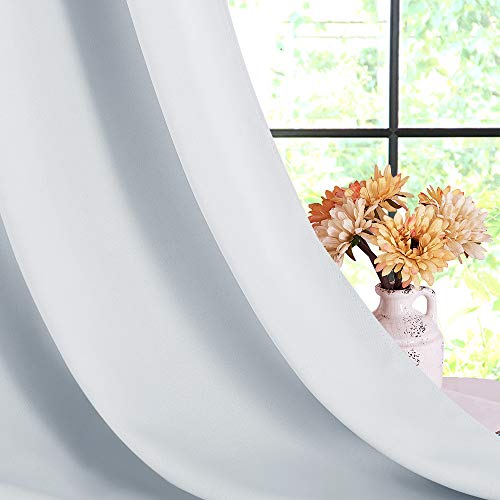 NICETOWN Greyish White Blackout Curtains - 34x60 in, 2 Panels