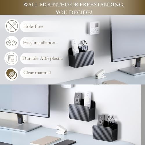 LINFIDITE Wall-Mounted Remote Control Holder for 2-4 Remotes