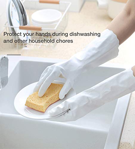 Alimat PluS Medium Latex-Free Kitchen Cleaning Gloves Pack of 3 - Blue, Pink, White
