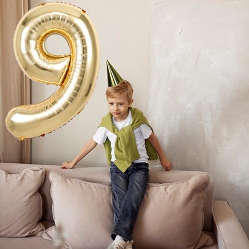 40 Inch White Gold Number 5 Balloon - Party Decoration