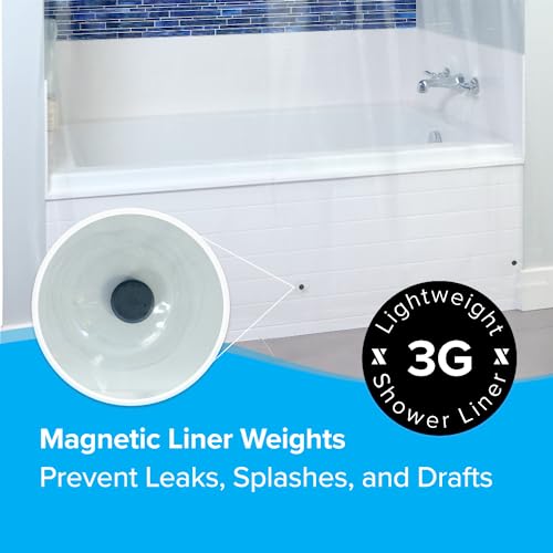SlipX Solutions Lightweight Shower Curtain Liner, 70"x72", Clear