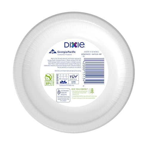 Dixie 10 Oz Paper Bowls, 280 Count - Disposable & Microwave-Safe