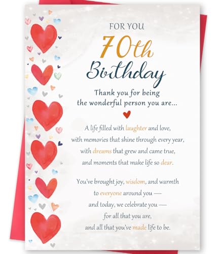 70th Birthday Card for Him/Her - Unique Gift & Decoration