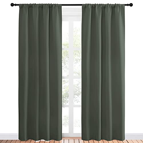 NICETOWN Blackout Curtains Dark Mallard 42x84 Inch, 2 Panels, All Season Thermal Insulated