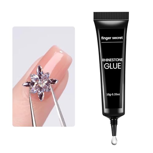 Finger Secret Nail Glue and Rhinestone Gel 2-Pack 3D Sculpting Clear UV