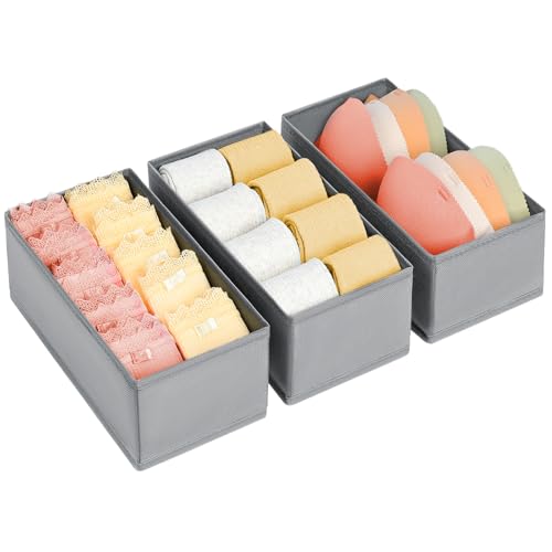 DIMJ Drawer Organizer Set of 3 - Grey Underwear & Clothing Storage