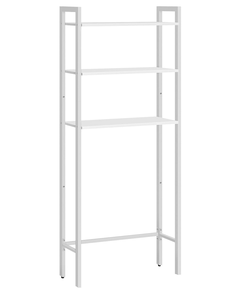 HOOBRO Over The Toilet Storage, 3-Tier Bathroom Organizer Shelf Over Toilet, Freestanding Bathroom Storage Shelves, Space Saver, Easy to Assemble for Room, White WT41TS01