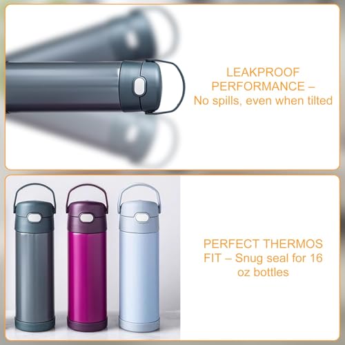 2 Pack Replacement Leak Stopper Compatible with Thermos Funtainer 16 Oz, Bottle Lid Seal Plug Replacement Parts for Vacuum Insulated Bottle