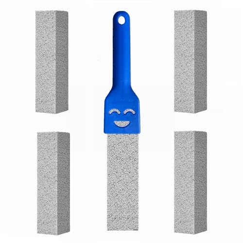 Blue Pumice Stone Toilet Cleaner with Handle - 5 Pack for Hard Water & Buildup Removal
