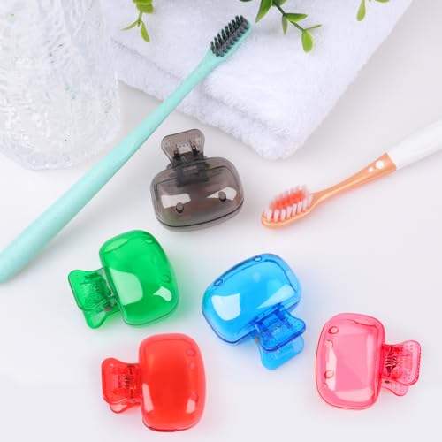 Fowecelt 5 Pack Travel Toothbrush Head Covers - Plastic Protector Caps