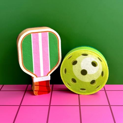 Pickleball Inspired Sponges Set of 2 - Durable Kitchen Cleaning Tool