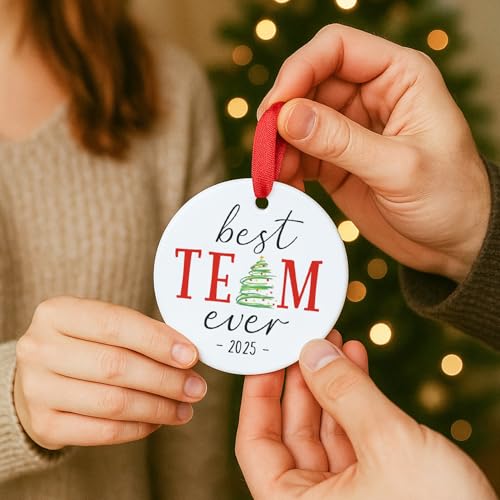 Team Appreciation Christmas Ornament - Double-Sided Ceramic Gift