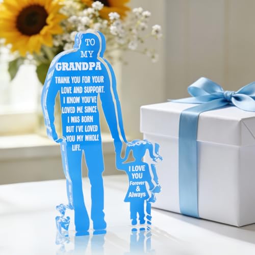 Grandpa Gifts from Granddaughter Acrylic Keepsake - Family Love Home Décor - Grandpa-Granddaughter Variation